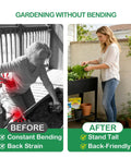 Comparison of gardening with bending and using Tall Raised Garden Bed On Wheels With Extra Wide 37.4 Inch By 15.7 Inch Planting Box