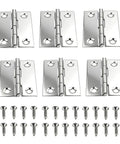 Matte Black Folding Butt Hinges Set Of 12, 1.72 Inch 4 Hole Small Cabinet Hinges With Screws for small drawers and tool boxes