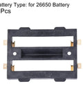 Slick 26650 Battery Case Holder Set With Easy Pin Connectors For 3.7V Lithium Cells, 2-slot plastic holder, measures 86x61x19mm.