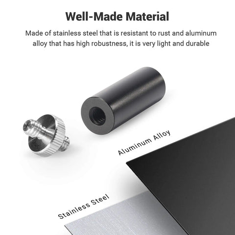 Well-made materials showing stainless steel and aluminum alloy for Straight Up Solid 15mm Micro Rod For Camera Rigs.