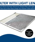 Aluminum Hood Filter With Light Lens For Kitchen Exhaust Grease And Stove Vent Air Fits Broan NuTone Hoods Like 43000 BUEZ3