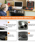 Person replacing electric stove burner with Upgraded Pro Grade 6 Inch 1500W Electric Range Burner Element Ni80Cr20.