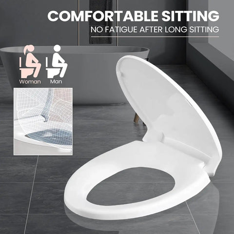 Super Smooth Soft Close Elongated Toilet Seat In Cotton White With Hella Quiet Closing Hinges And Finger Safe Design For A Tight Fit On Standard Toilets Zero Loud Bangs Just Peaceful Home Vibe All Around