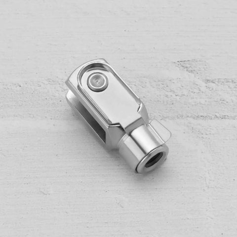 Two Pack M6x1 Thread 32mm Length Beefy Air Cylinder Rod Clevis End Yoke Fork Joint With Spring Pin Zinc Plated Steel For Electronic Automatic Equipment And Heavy Duty Automation Projects, zinc plated steel clevis end yoke