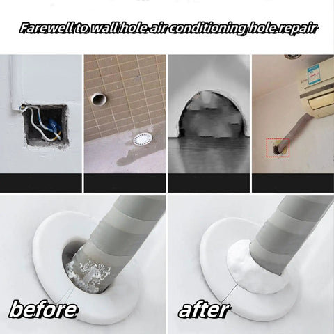 Tough As Nails Waterproof Sealant Clay For Quick Fix Wall And Drain Patching White Two Pack used for air conditioning hole repair.
