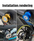 Multiple installation views of 10mm Swingarm Spools And Stand Screws For 690 SMC SMC R Enduro R Motorcycles 2008 2022 Upgrade Kit Durable Aluminum Mounts For Easy Lifts Clean Look Smooth Fitment And High Quality Construction.