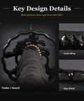 Close-up of tsuba, tsuka wrap, and saya detail on Unsharpened Aluminum Iaido Training Sword For Safe Practice 28.3 Inch Katana Style Iaito