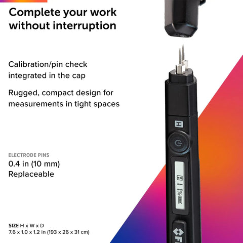 Moisture Pen With Integrated Flashlight, Pocket Portable 2 Pin Moisture Meter for Wood and Building Materials, rugged design