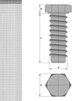The Real Deal 5 Pack M12 X 40 MM Left Hand Hex Bolts Premium 12.9 Grade Carbon Steel technical diagram with dimensions