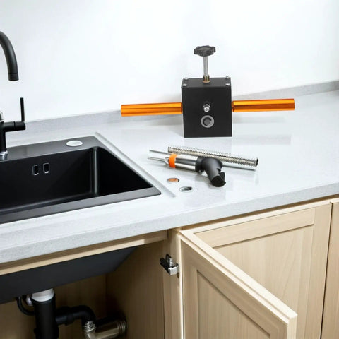 Pro Grade Electric Wire Puller For Electricians Aluminum Alloy Cable Threader For Wall Conduit Runs No Wall Damage Quick And Easy Wiring For Home Renovations And Commercial Low Voltage Cabling, shown on a kitchen countertop