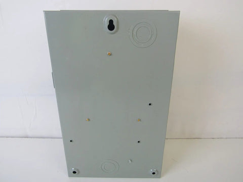 Back view of Rugged 240V Safety Switch 3PST 60 Amp AC Industrial Disconnect for quick emergency shutoff in gray metal casing.