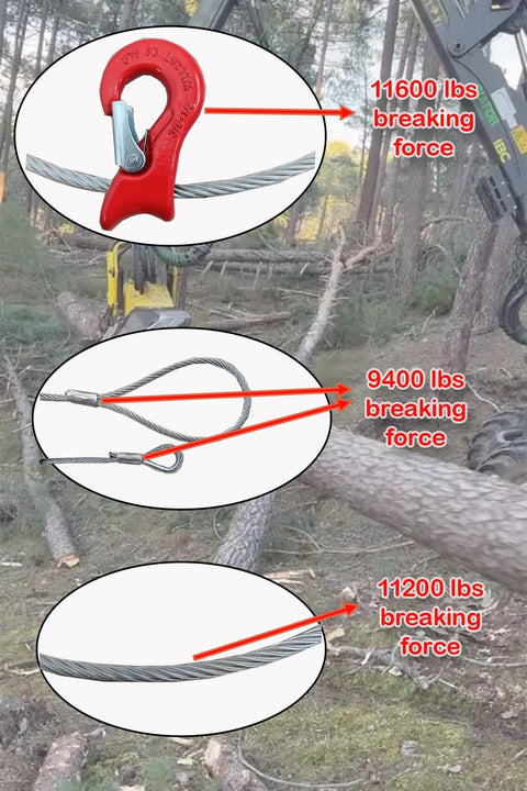 Beefy Single Leg Wire Rope Sling One Half Inch Diameter Ten Foot Rigging Cable With Nine Thousand Pound Vertical Lift Capacity details