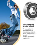 608RS steel ball bearing with double rubber seal (8x22x7 mm); inline skater nearby.