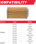 2013-2019 Nissan Altima Maxima Murano Sentra Versa Transmission Oil Filter Kit compatibility table