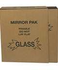 Five 2-Piece Mirror And Picture Boxes For Wall Art Up To 30 By 40 Inches, showing two cardboard boxes labeled 'Glass' for safe transport.