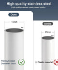 Comparison of 1 inch diameter premium steel sliding door security bar with a smaller plastic bar
