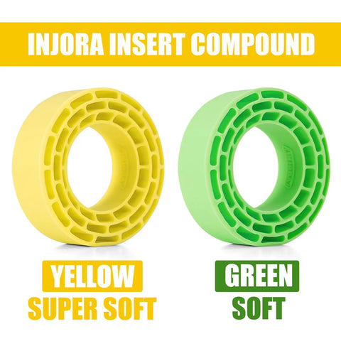 Silicone Rubber Inserts For 68-72mm RC Tires, Yellow Inner Cushions, and Green Soft Alternative, 4 Pack, Precision Fit