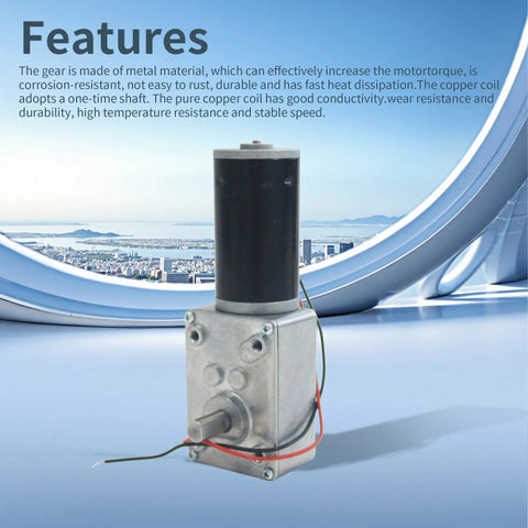 Self Locking Worm Gear Motor 24V 200 RPM 4 5 Kg cm High Torque Geared Motor With 8mm Single Shaft Reversible for Robotics