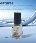 24V Gear Motor With Self Locking Output Shaft 250 RPM High Torque 4 Kg Cm 8mm Single Shaft Reversible Mini Turbine Geared Motor