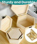 Mini Solid Brass Hinges With Screws Set For Wooden Boxes And Jewelry Cases, 0.75 By 0.49 Inches in use on wooden boxes.