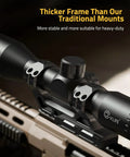 Cantilever 1 Inch Offset Dual Ring Scope Mount For Picatinny Rails One Piece Aluminum Unibody Construction on rifle