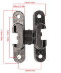 3 Pack Hidden Hinges Heavy Duty Zinc Alloy 43mm for Doors and Folding Tables Concealed Hardware 180 Degree Open