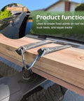 4 Pack M8 Stainless Steel T Track Tie Down Anchors securing wood on a roof rack with slots and bolts visible