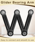 4 Pack Glider Bearing Arm Bracket Hardware Replacement Parts, 6.88 Inch Length, 5.5 Inch Center To Center, One Quarter Inch Bolt Holes, Black Galvanized Finish, Easy Do It Yourself Install For Rocker Style Gliders black glider arm brackets