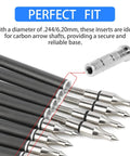 24 Pack Aluminum Arrow Inserts For Carbon Shafts.244 Inch / 6.20mm, archery base view, metal inserts fit carbon arrows
