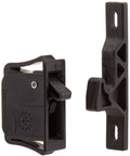 C3 310 Snap In Grabber Catch For Panels 0.043 to 0.28 Inch with 10 lb Pull Force, black ABS, side and front view
