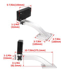 Front view of HECASA universal 90-degree trolling motor bracket with aluminum deck mount and nylon clamp