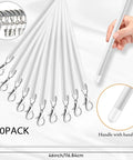 No Sweat Curtain Pull Wands 46 Inch White Acrylic Drapery Rod Openers With Hooks And Rings Heavy Duty window treatment kit.