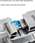 Close-up of 2 Pack Stainless Steel 304 Hidden Hinge With Silent Close, showing brushed finish and durable cross pin, 13x45mm.