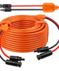 Fifty Foot Solar Panel Extension Cable 10AWG And 14AWG With IP68 Waterproof Male And Female Connectors Coil