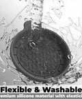 Two Pack Bling Car Cup Coasters Set For Women With Non Slip Silicone Inserts, water flowing over coaster to show washability
