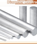 Two Pieces 3/16 Inch Round Aluminum Rods, 12 Inch Length, 6061 Aluminum Bar Stock For DIY Projects, Machining And Lathe Work, Industry Construction, Heavy Duty, Corrosion Resistant Rods For Crafting, shown in diameter contrast