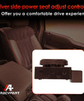 Replacement Power Seat Switch Driver Side Fits 09 14 F150 And 08 17 F250 F350 Crew Cab Trucks With OEM Fit And Premium Quality Easy Install Direct Replacement Durable Construction High Reliability Quiet Operation Seamless Function black ABS seat switch on truck interior