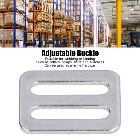 Heavy Duty Adjustable Buckle Fasteners 316 Stainless Steel Webbing Sliders Strap Keepers With Quick Release Clips 1 Inch Wide 10 Pack Built Tough For Bags Gear And Outdoor Use front view