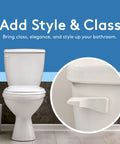 Toilet Handle Replacement With Front Mount Flush Lever In White on a toilet with sleek design, easy install for American Standard Models