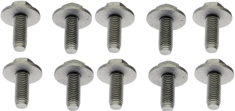 Heavy Duty Splash Shield Bolts With Captive Washers M10x26.5mm Rust Resistant Auto Fender Fasteners Rock Solid Corrosion Proof Hardware Kit Built Tough For Underbody Guards 10 Pack showing ten metal bolts with captive washers.