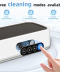 High Powered Ultrasonic Jewelry Cleaner 40W 49000 Hz digital timer with three cleaning modes shown