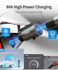 Hassle Free Tesla To J1772 Charging Adapter Max 80 Amps connecting to a Tesla vehicle for fast EV charging performance.