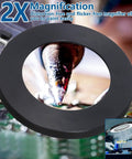 12x Magnifying Glass With Light And Stand For Repair And Soldering Hands Free Dual Function LED Magnifier close-up view