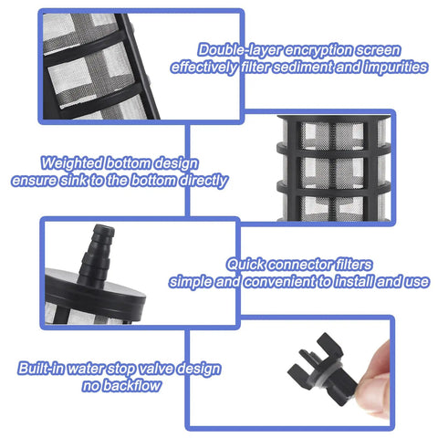 Details of 4 Pack Garden Hose Filters 3/8 To 1/2 Inch Inner Diameter Heavy Duty Stainless Steel Strainer Water Pump Connector