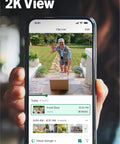 Totally Wire Free Wireless Video Doorbell Camera With Killer 2K Definition And Head To Toe View featuring app interface showing delivery.