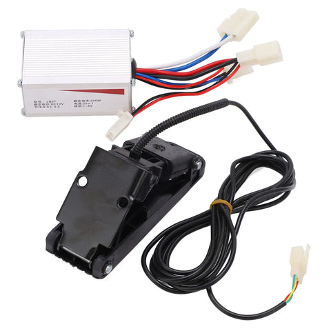 12V 250W Aluminum Alloy Brushed Speed Controller and Accelerator Foot Pedal Kit for Electric Bikes Tricycles Motorcycles