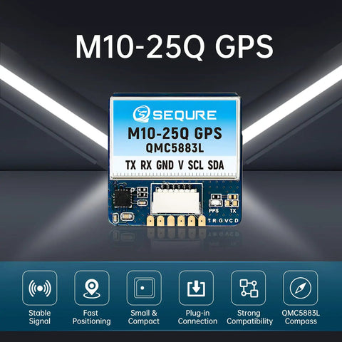 FPV GPS Module With QMC5883L Compass Dual Protocol Upgraded 10th Gen UBLOX Chip 10Hz Fast Satellite Positioning For FPV Racing Drones