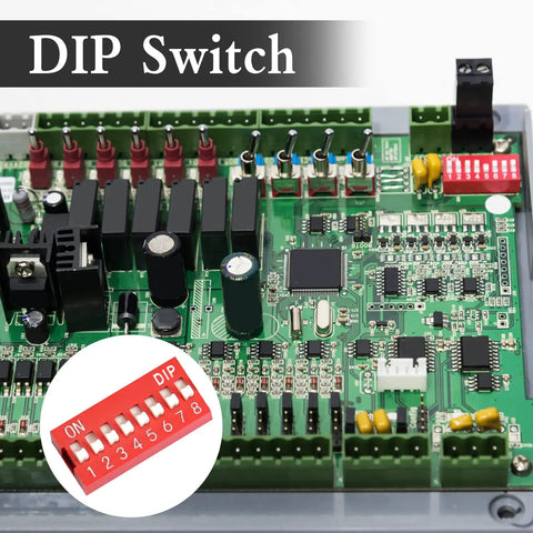 40 Piece Double Row Dip Switch Kit With 1 2 3 4 6 8 10 12 Positions, 2.54mm Pitch, PCB Mount On Off Slide Toggle Switch on circuit board