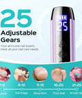 Electric Nail Drill Cordless Led Screen 25 Speeds with adjustable gears for precise nail care at home or salons.