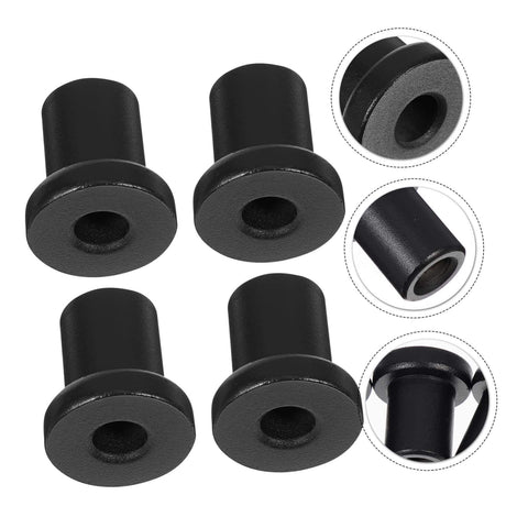 Four Pack Sliding Barn Door Track Spacers And Wall Track Connectors For Durable Support And Reliable Rolling Ideal Replacement Hardware For Barn Doors Garages Basements And More - black iron spacer set shown from multiple angles